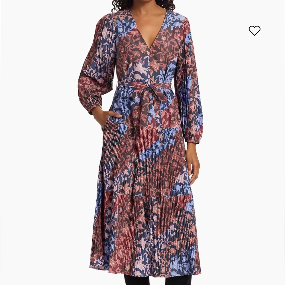 Derek Lam 10 Crosby Pleated Skirt Midi Dress.